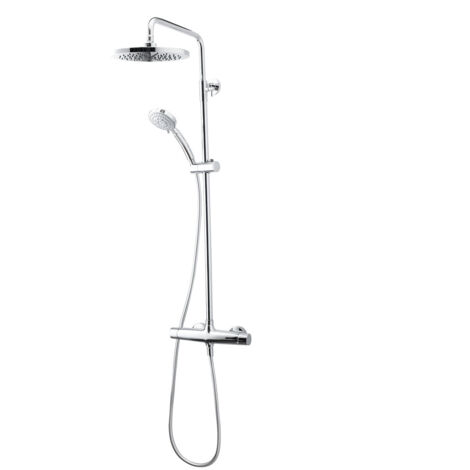 PRESTO 49650300 LIVRA Columna Ducha Mezcladora Rociador 250 mm y Flexo PVC Cromo - ref: 49650300