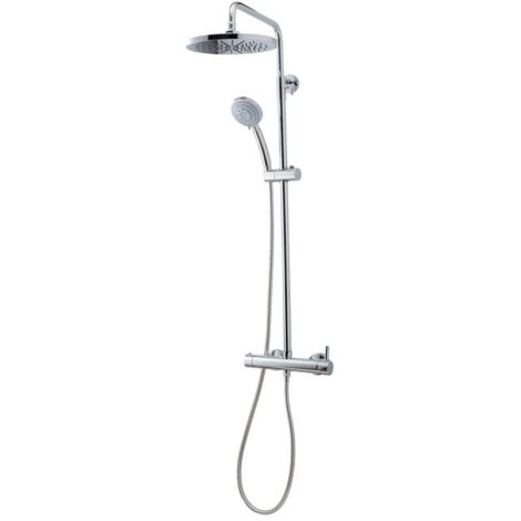 PRESTO 86450100 Columna Ducha Mezcladora Theo Rociador 200 mm y Flexo Inox - ref: 86450100