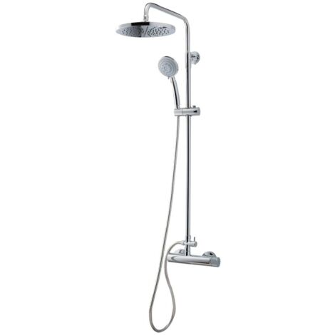 PRESTO 88950100 Columna Ducha Mezcladora Karim Due Rociador 200 mm y Flexo Inox - ref: 88950100