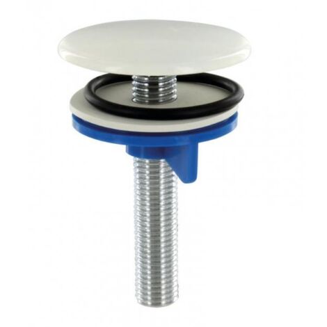 Presto – Cache-trou luxe finition époxy blanc 50 mm – Diamètre 50 mm – Hauteur 70 mm – Laiton pour raccords sanitaires