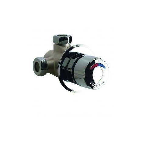 Presto – Mitigeur de douche temporisé 3/4" – Encastré avec bouton chromé – Débit 8 L/min – Clapets anti-retour NF