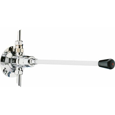 Presto – Robinet à commande fémorale 390 mm – Débit 6 l/min – Corps laiton nickel-chrome – Actionnement genou pour hygiène accrue