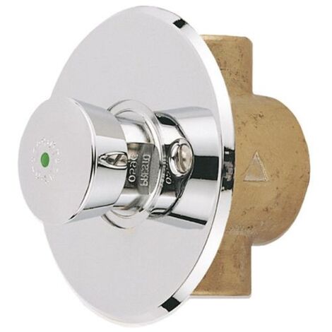 Presto – Robinet temporisé encastré pour urinoir – Finition laiton chromé – Résistant à la corrosion et au calcaire – Débit 9 l/min
