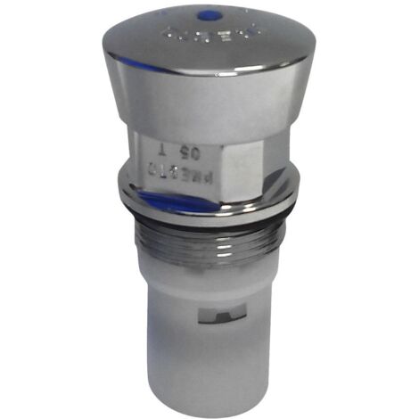 Presto – Tête de robinet temporisé compatible 504 XL et 605 – Finition chrome – Filetage plomberie 1/2'' – Longueur 90mm – Largeur 40mm