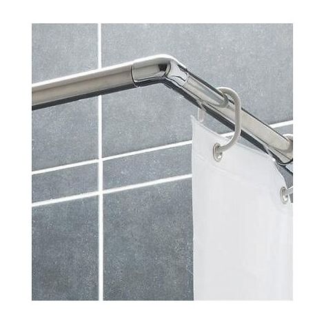 Presto – Tringle à rideau inox 25mm ajustable 80/140 cm – Résistante à l'humidité – Pour douche d'angle – Installation facile