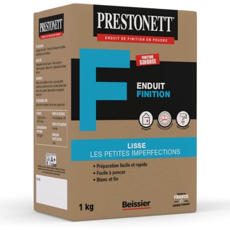 Prestonett – Enduit de lissage 1 kg – Finition mate pour béton, plâtre et peinture – Application facile, ponçable et teintable