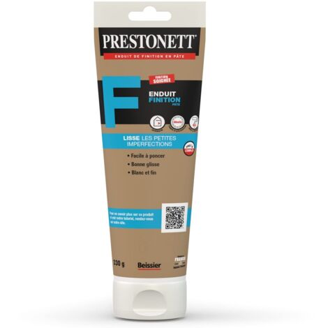 Prestonett – Enduit de lissage 330 g – Finition mate pour intérieur – Application facile sur béton, plâtre et bois – Temps de séchage 4h - TUBE 330 G