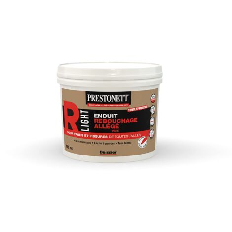 Prestonett – Enduit de rebouchage allégé – Pâte 750 ml – Application intérieure et extérieure – Finition mate et ponçable – Pour béton, plâtre et briques
