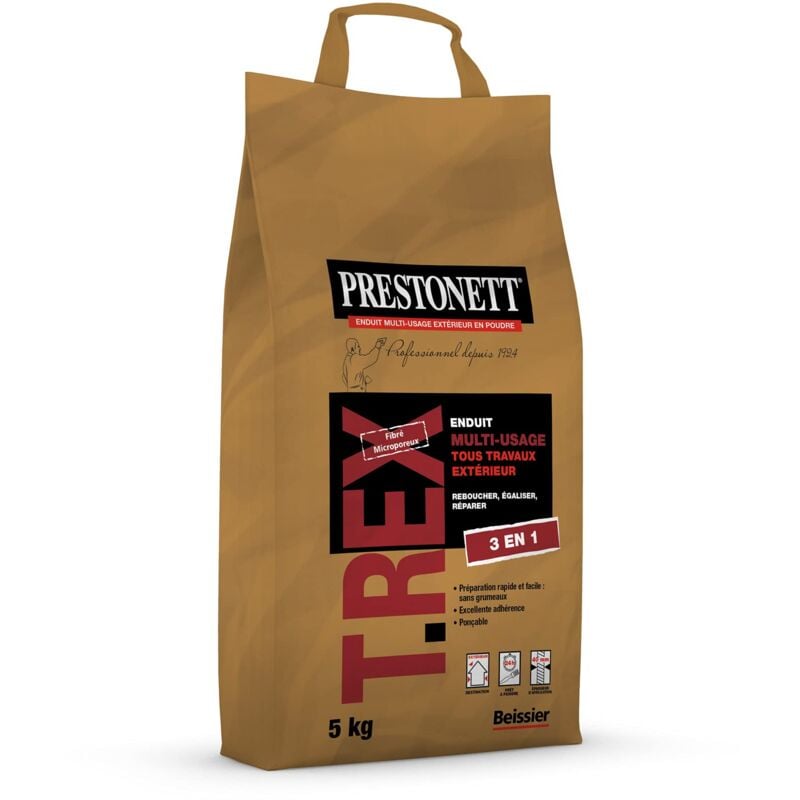 Prestonett - Enduit Exterieur 3 en 1 Reboucher Egaliser Reparer t rex en Poudre en Sac 5 kg