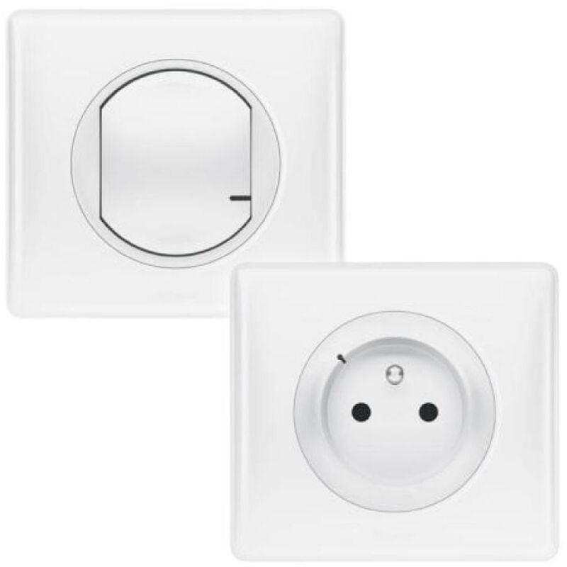 Prêt à poser Legrand dooxie créer une prise commandée avec 1 prise de courant et 1 commande sans fil livré complet blanc