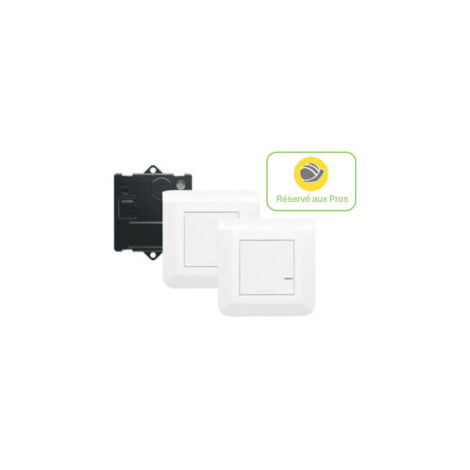 Prêt-à-poser pour créer un va-et-vient VV sans tirer de fil Mosaic 1 micromodule et 2 commandes sans fils - complet blanc - 077777L - Legrand
