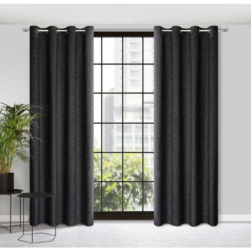 Prêt Rideau Isla 140 X 250 Cm Noir