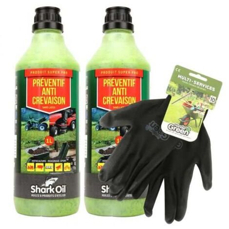Préventif anti-crevaison Shark Oil OKO 1L par 2 + gants multi-services