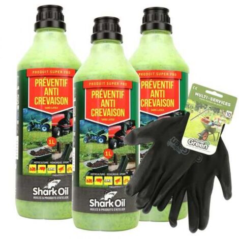 Préventif anti-crevaison Shark Oil OKO 1L par 3 + gants multi-services