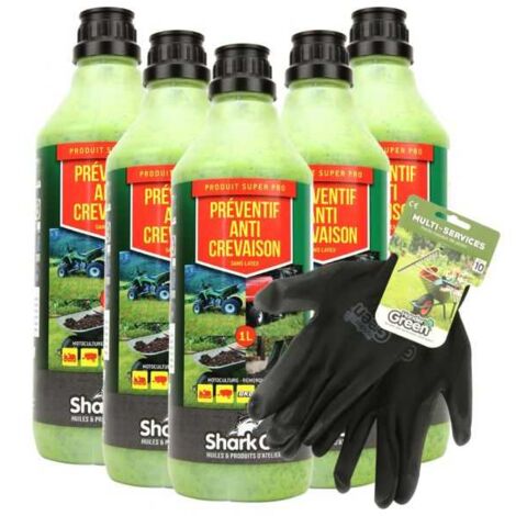 Préventif anti-crevaison Shark Oil OKO 1L par 5 + gants multi-services