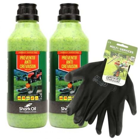 Préventif anti-crevaison Shark Oil OKO 500 ml par 2 + gants multi-services