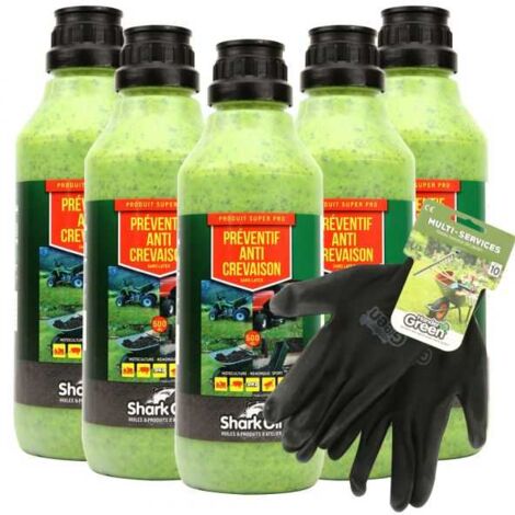 Préventif anti-crevaison Shark Oil OKO 500 ml par 5 + gants multi-services