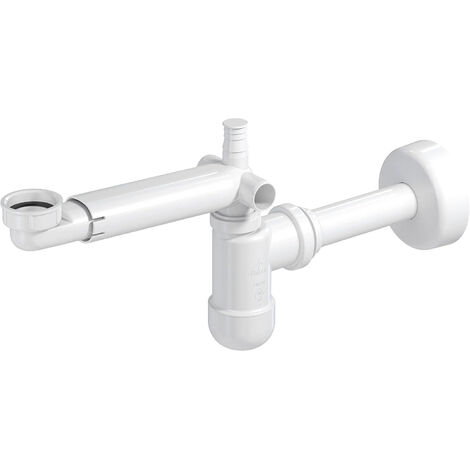 PREVEX Preloc Universal-Platzspar-Siphon für Badwaschbecken  aus recyceltem Kunststoff
