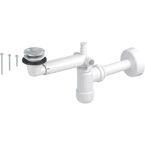 PREVEX Preloc Universal-Siphon für Waschbecken platzsparend 32/40 mm Pop-Up vormontiert