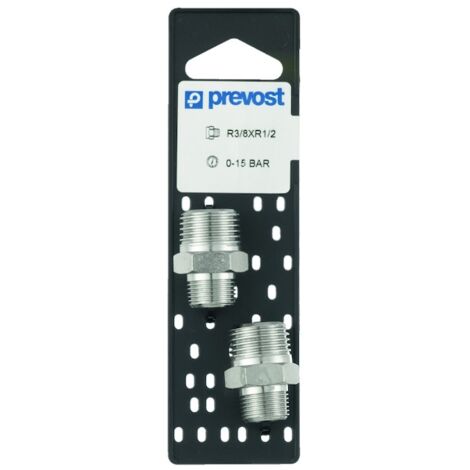 PREVOST Mamelons à filetage double mâle conique - 3/8 et 1/2 (2p)