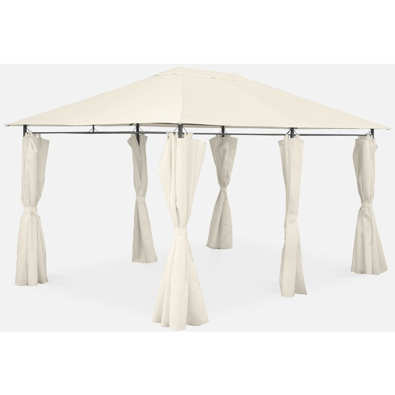 

Pérgola 3x4m con Cortinas Crudo - DIVIO - Crudo
