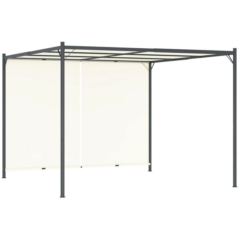 

Pérgola con tejado ajustable acero color blanco crema 3x3 m - Blanco