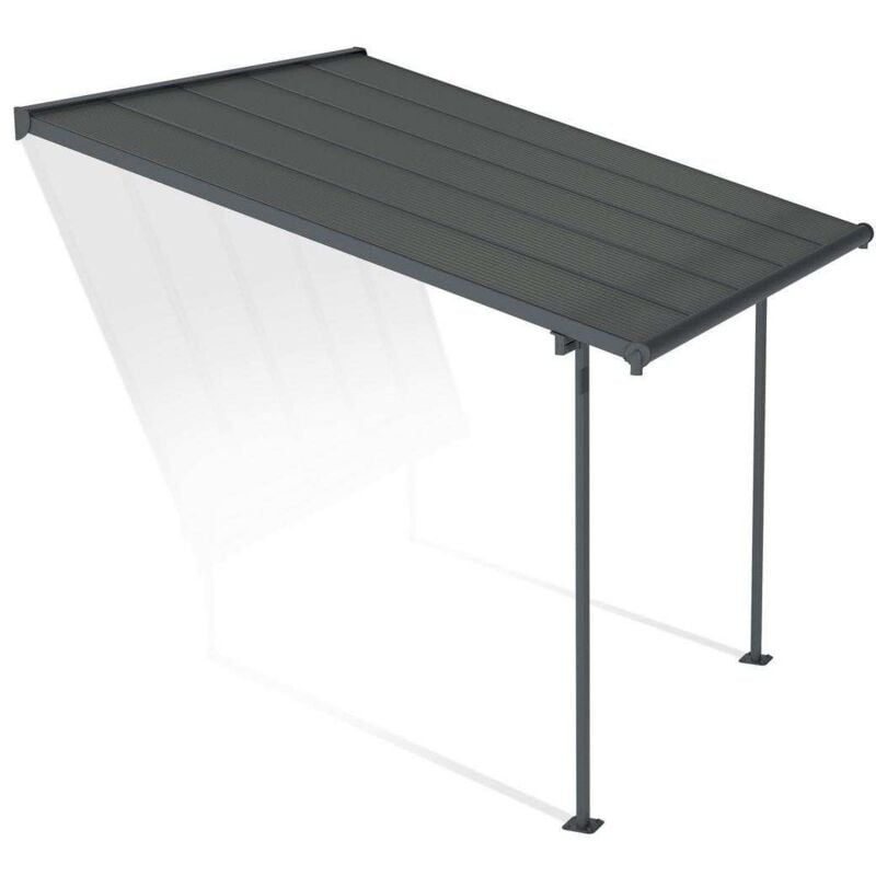 

Pergola Capri Marquesina De Aluminio Gris Con Vidriado De Policarbonato Bronce 314X295 Cm - Canopia By Palram