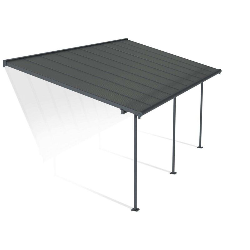

Pergola Capri Marquesina De Aluminio Gris Con Vidriado De Policarbonato Bronce 619X295 Cm - Canopia By Palram