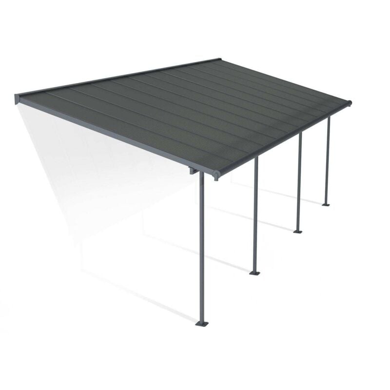 

Canopia by Palram - Pergola Capri Marquesina De Aluminio Gris Con Vidriado De Policarbonato Bronce 739X295 Cm