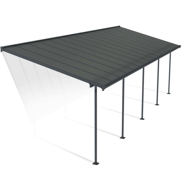 

Canopia by Palram - Pergola Capri Marquesina De Aluminio Gris Con Vidriado De Policarbonato Bronce 924X295 Cm