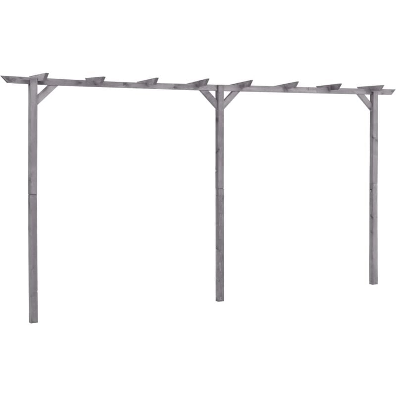 

Pérgola de jardín de madera de pino impregnada 400x40x205 cm - Gris