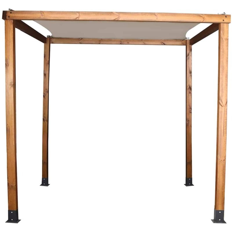 

Pérgola de Jardín de Madera Tratada para Exterior Illinois con Lona y 4 Postes 255x255x225 cm Marrón y Beige - chillvert
