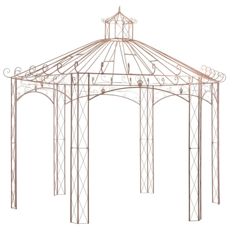 

Pérgola de jardín marrón antiguo 4 m hierro - Marrón