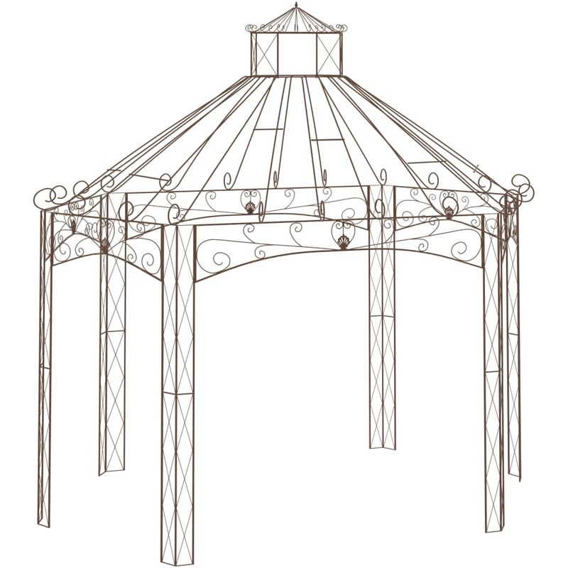 

Pérgola de jardín marrón antiguo 400x258x378 cm hierro - Marrón