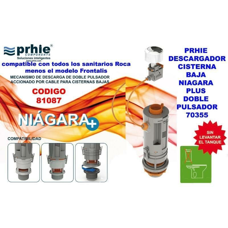 

MIBRICOTIENDA prhie descargador cisterna baja niagara plus doblepulsador 70355