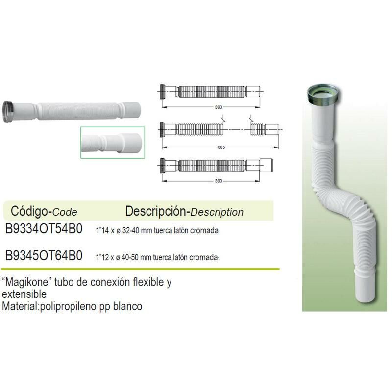 

prhie tubo flexible ext 1-1-2x40-50+tuerca magikone b9345ot64bo - Mibricotienda