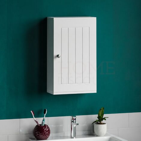 HOME DISCOUNT Priano 1 Door Bathroom Cabinet Wall Mounted Cabinet, White