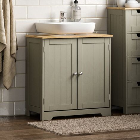 main image of "Priano 2 Door Under Sink Cabinet, Grey"