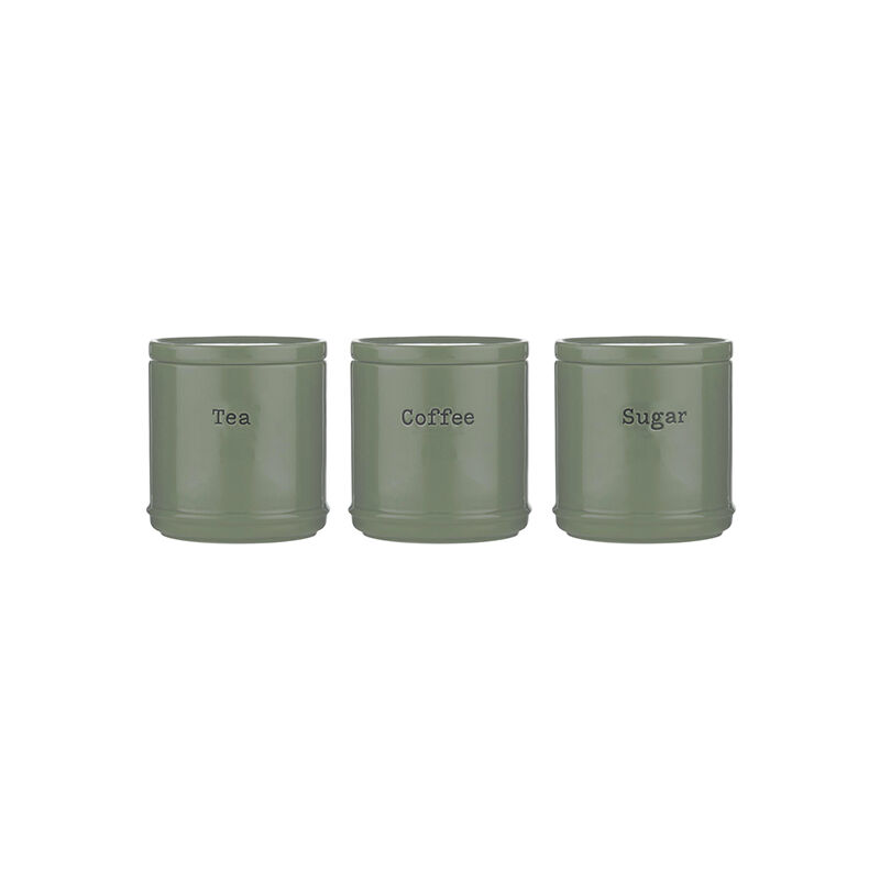 Image of Accents Sage Green Tea Coffee Sugar Canisters - Price&kensington