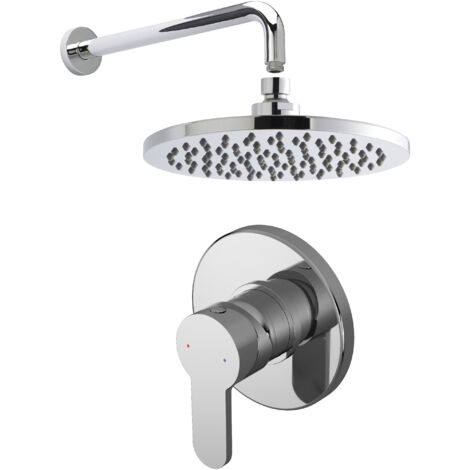 Pride Shower Bundle Concealed Round Manual Valve, Arm & Head Kit - Chrome Balterley