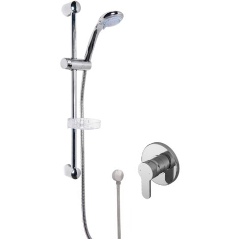 Pride Shower Bundle Concealed Round Manual Valve & Multi Function Handset Slide Rail Kit - Chrome Balterley
