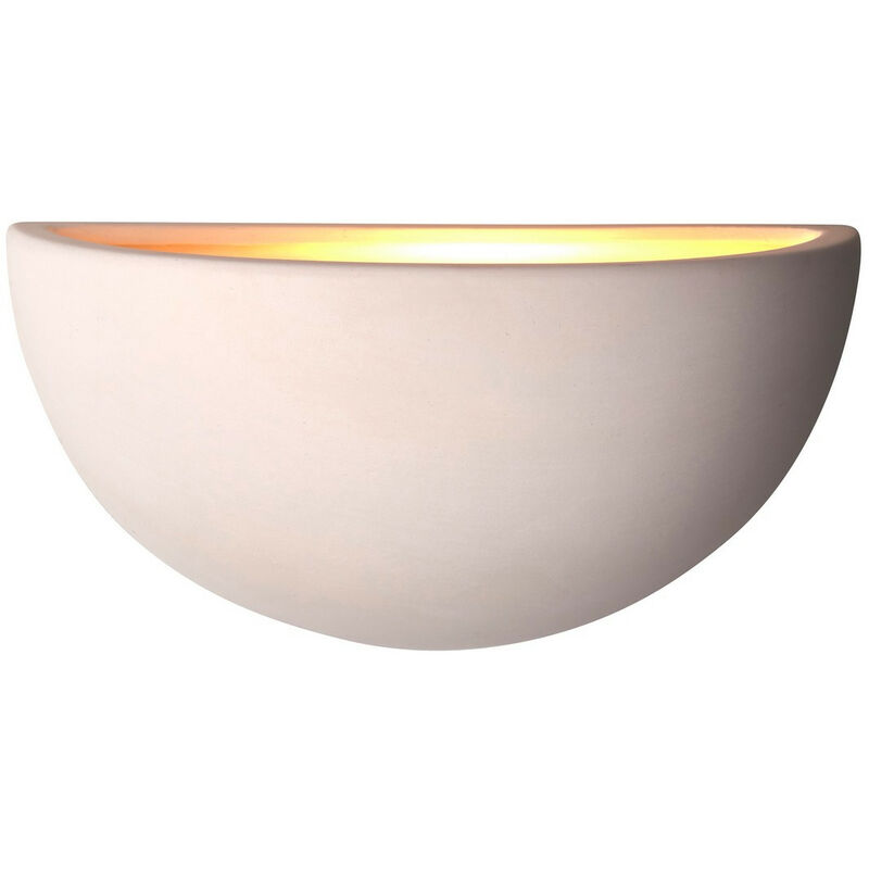 Endon - Pride - 1 Light Indoor Wall Uplighter Unglazed Ceramic, E27