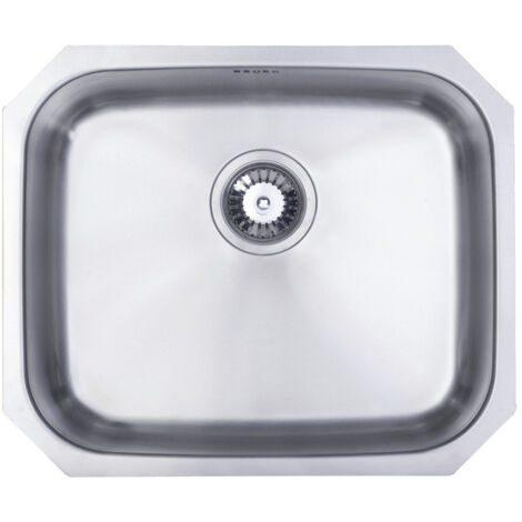 Prima 1.0 Bowl Undermount Kitchen Sink with Waste Kit 530mm L x 450mm W - Stainless Steel