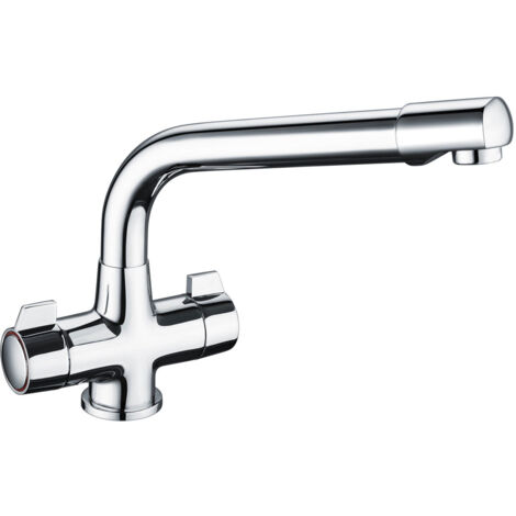 Prima Classic Dual Lever Quarter Turn Kitchen Sink Mixer Tap - Chrome