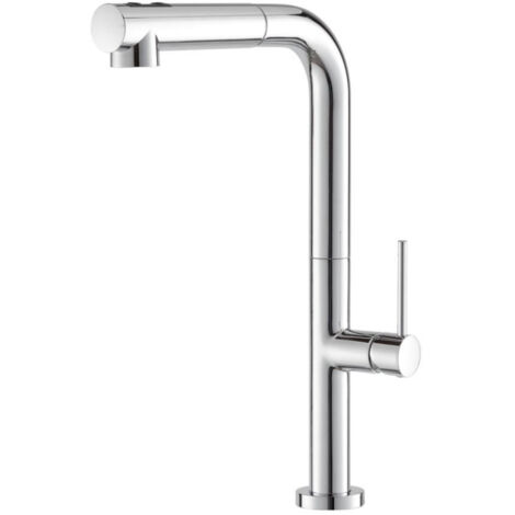 Prima+ Mosa Single Lever L-Shaped Tall Kitchen Sink Mixer Tap - Chrome