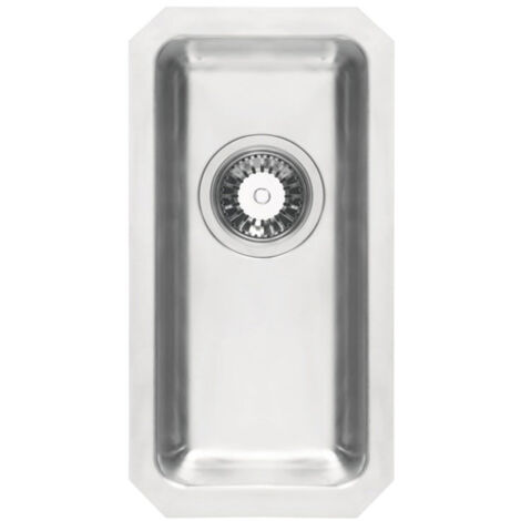 Prima+ R25 0.5 Bowl Undermount Kitchen Sink 450mm L x 234mm W - Stainless Steel