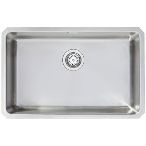 Prima+ R25 1.0 Bowl Undermount Extra Large Kitchen Sink with Waste Kit 700mm L x 450mm W - Stainless Steel