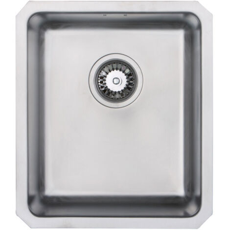 Prima+ R25 Compact 1.0 Bowl Undermount Kitchen Sink 450mm L x 390mm W - Stainless Steel