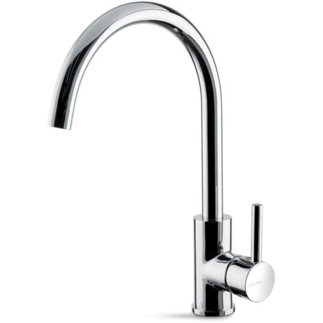 Prima+ Riace Single Lever Round Kitchen Sink Mixer Tap - Chrome