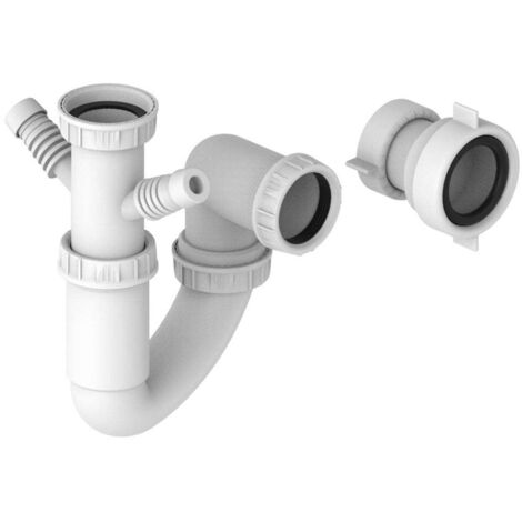 Prima Single Bowl Kitchen Sink Plumbing Kit - White